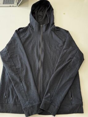 Men's Lululemon City Sweat Black Full-Zip Hooded Jacket - Size Large
